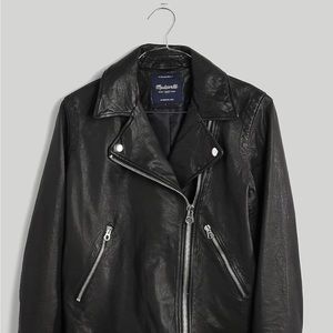 Madewell The Washed Leather Motorcycle Jacket Size S